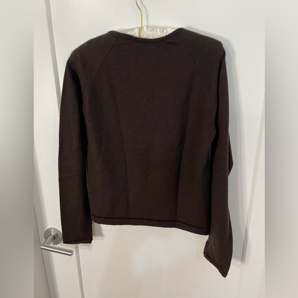 Vintage Talbots Brown 100% Merino Wool Brown Sweater Large - Picture 3 of 4